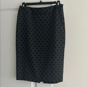 WHBM Gray With Black Polka Dots Skirt, Fully Lined. Size 4
